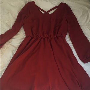 Red long sleeved dress from Francesca’s